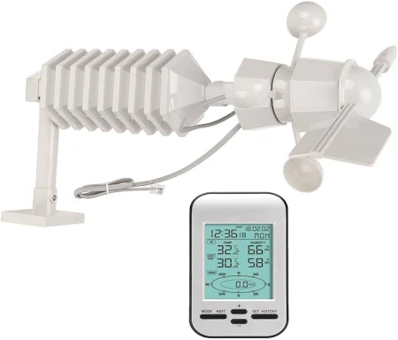 Weather Station, Weather Forecast Sensor with LCD Display, Barometric, Temperature, Humidity, Wind Gauge, Indoor Outdoor Weather Remote Monitoring for
