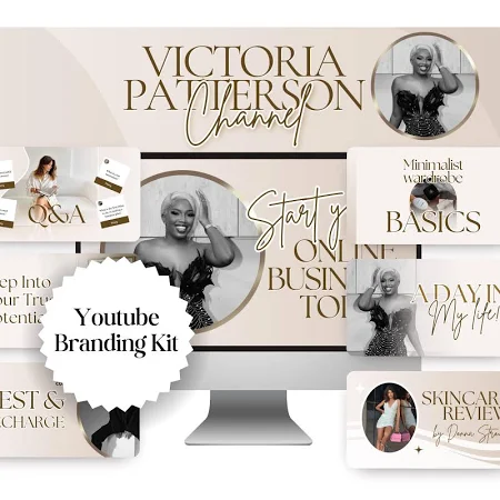 youtube, youtube brand kit, banner template, youtube thumbnails, youtube template canva, canva templates, viral videos, intro, outro