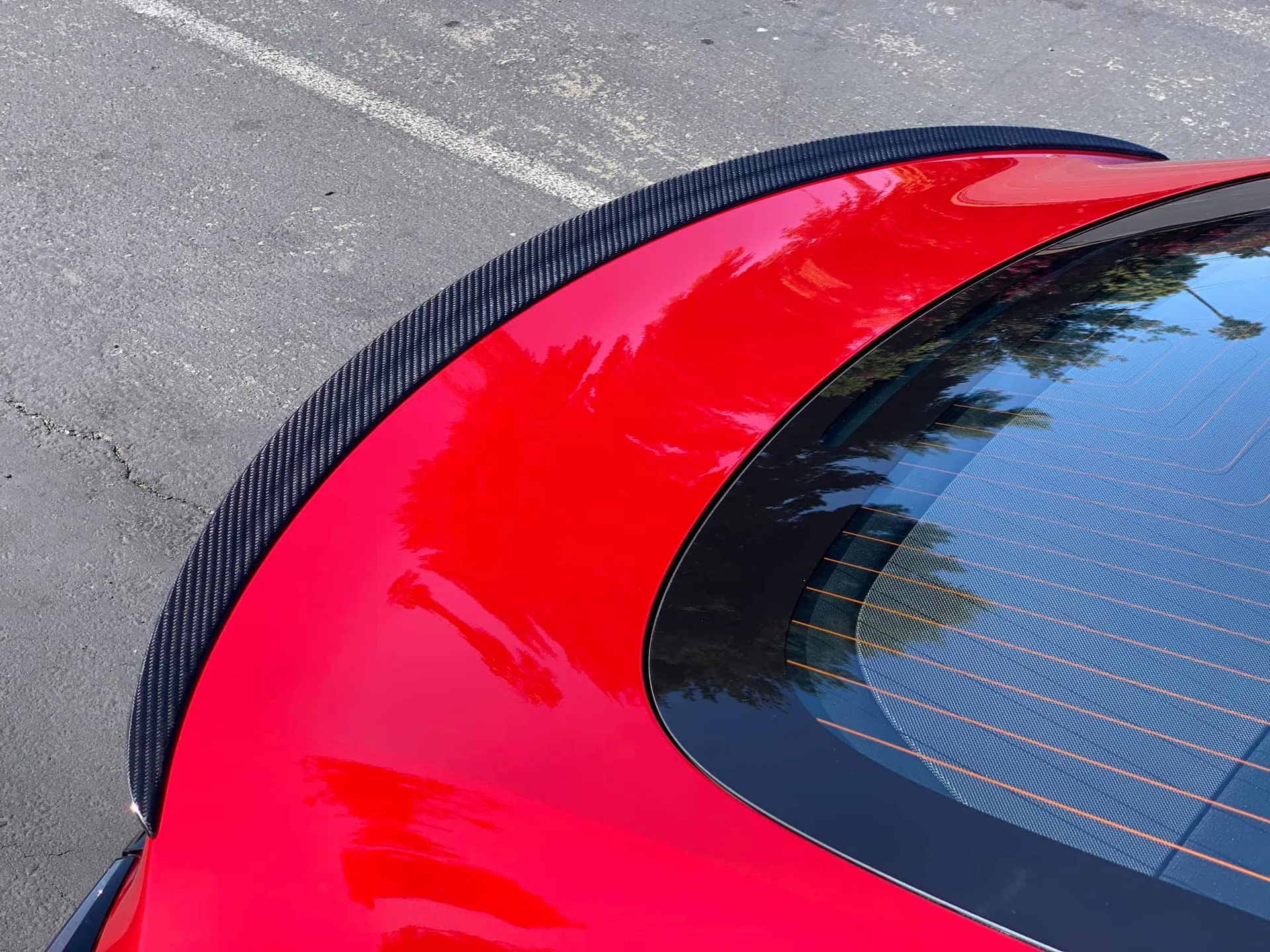 Tesla Model 3 Genuine Carbon Fiber Rear Spoiler (OEM Style) - 2026-2024 / Matte Genuine Carbon Fiber