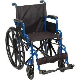 Drive Medical Blue Streak Wheelchair with Flip Back Desk Arms, Swing Away Footrests