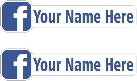 Custom Facebook Stickers 2 pack - Social media custom stickers personalized stickers for car windows truck bumpers custom business stickers