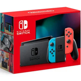 Nintendo Switch with Neon Blue and Neon Red Joy-Con HADSKABAH