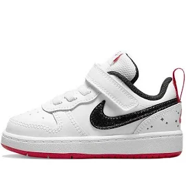Kids Nike Court Borough 2 Low-Top Sneakers White TD White/Red Skate Shoes (SNKR/Casual/Low Tops) DM0112-100 (US 6C)