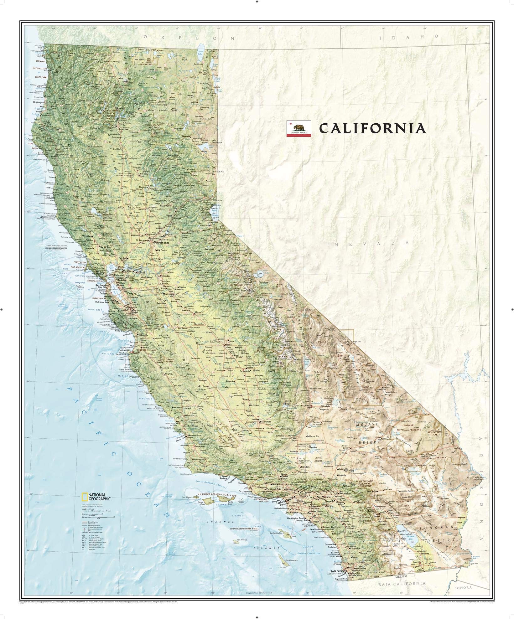 National Geographic California Wall Map Map – August 15
