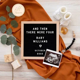 Editable Baby #2 Pregnancy Announcement for Social Media, Digital Pregnancy Announcement Template, Gender Neutral Second Baby Letter Board
