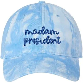 Madam President embroidered Hat Tie-Dyed Adult Unisex adjustable Hats, Kamala Harris 2024, Harris 47, POTUS 2024, Election campaign hats