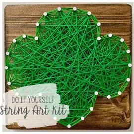 DIY 5x5" Girl Scout Trefoil String Art Kit