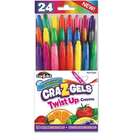 Cra-Z-Art Scented Cra-Z-Gels Twistup Crayons, Assorted Colors, 24/Pack