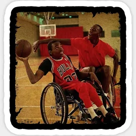 Michael Jordan - Plays A Game Of Wheelchair Basketball Againts Paralympic Eric Barber Sticker