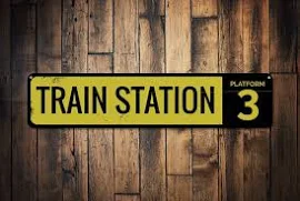 Train Station Platform Number Sign, Personalized Train Man Cave Sign, Custom Train Station Decor, Train Decor - Quality Aluminum Train Decor