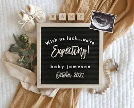 Edit-yourself Pregnancy Announcement for Social Media, Baby Announcement Digital File, gender neutral pregnancy announcement digital
