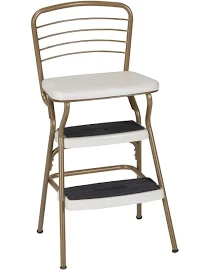 COSCO 11140GDC1E Stylaire Chair And Step Stool, Gold