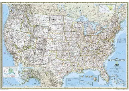 National Geographic United States Classic Wall Map