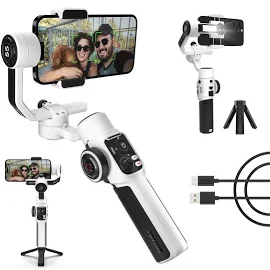 ZHIYUN Smooth 5s [Official] Gimbal Stabilizer for Smartphones iPhone Gimbal 3 Axis with Built-in Fill Light Tripod for Vlog Youtube TikTok Instagram