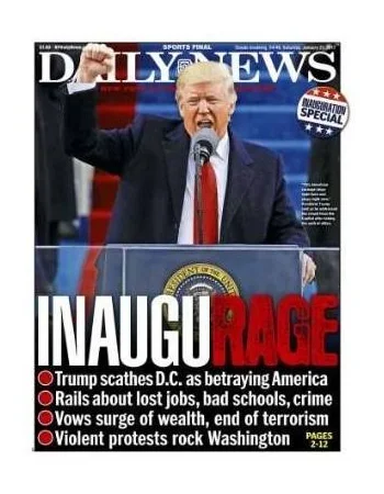 York Daily News Newspaper Trump 45th President Inauguration 1/21/17