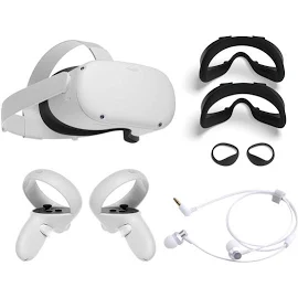 2020 Oculus Quest 2 All-in-one Pc Vr Headset 256gb Holiday Family Bundle, Advanced Vitual Reality Gaming Headset, Fit Pack, Mytrix Earphones Bundle