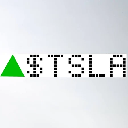 Tesla Stock Ticker Green Tesla Poster