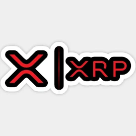 New Logo Side By Side Xrp Ripple Red Sticker