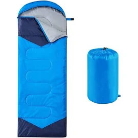 oaskys Camping Sleeping Bag - 3 Season Warm & Cool Weather - Summer Spring Fall Lightweight Waterproof for Adults Kids - Camping Gear Equipment,