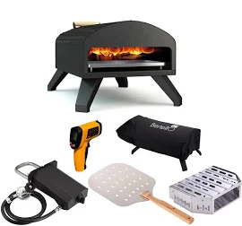 Bertello Outdoor Pizza Oven Everything Bundle - Gas, Wood and Charcoal Fired Outdoor Pizza Oven. Portable Pizza Oven