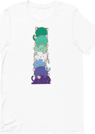 Gay Flag Kawaii Cats LGBTQ MLM Pride T-shirt