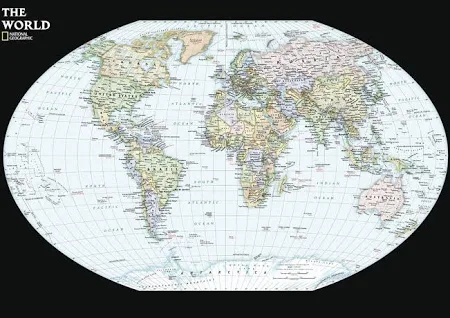 National Geographic Maps World Contemporary Wall Map
