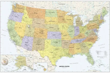 Classic USA Wall Map