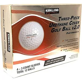 Kirkland Signature Three-Piece Urethane Cover Golf Balls 1 Dozen Nib!