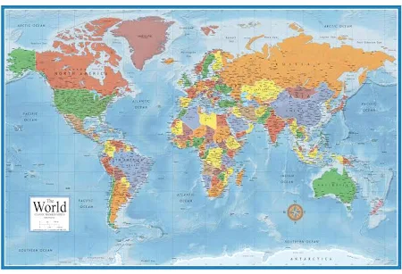 swiftmaps 48x78 World Classic Premier Wall Map Mega Poster Laminated