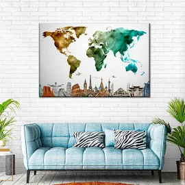 Abstract World Map 1 Piece