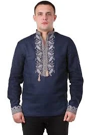 Ukrainian embroidery | Men's embroidered shirt with a counter and long sleeve