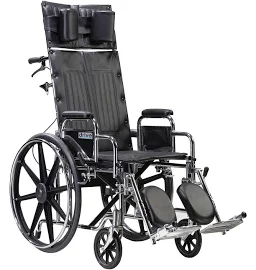 Drive Medical Sentra Reclining Wheelchair, Desk Arms, 22" Seat