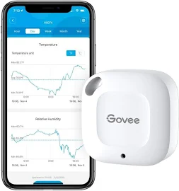 Govee Bluetooth Hygrometer Thermometer, Wireless Thermometer, Mini Humidity Sensor with Notification Alert, Data Storage