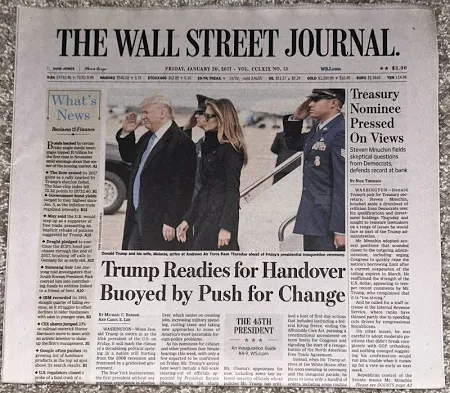 Official President Donald Trump 2017 2024 Inauguration Newspaper