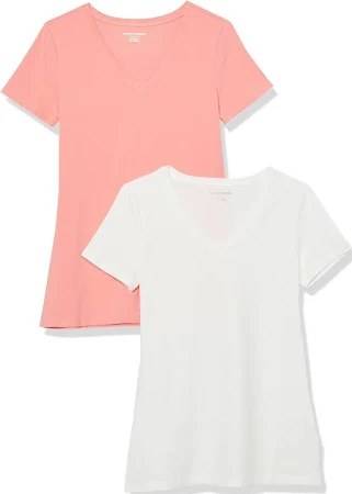 Amazon Essentials Women's Classic-Fit Short-Sleeve V-Neck T-Shirt
