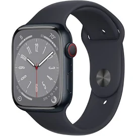 APPLE Watch Series 8 [Gps 45Mm] Smart Watch W/ Midnight Aluminum Case With Midnight Sport Band - M/l