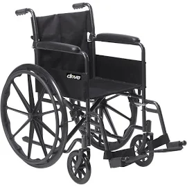 Drive Medical Silver Sport 1 Wheelchair with Full Arms and Swing Away