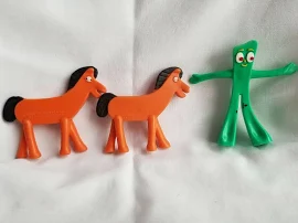 Vintage Gumby & Two Pokey The Horse Super-flex Bendable Figures By