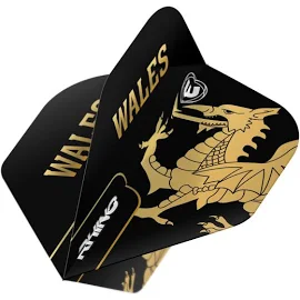 Winmau Rhino Extra Thick Standard Wales Flag Black & Gold Flights