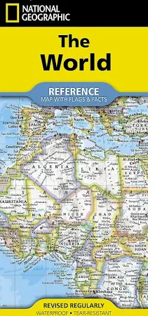 National Geographic World Map (Folded with Flags and Facts)