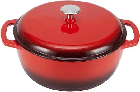 Amazon Basics Enameled Cast Iron Round Dutch Oven with Lid and Dual Handles