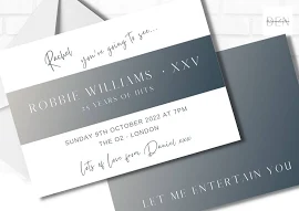 Robbie Williams Ticket Reveal Card, Robbie Williams Ticket, Robbie Williams Tour Ticket Reveal Printable, Robbie Williams Surprise Ticket