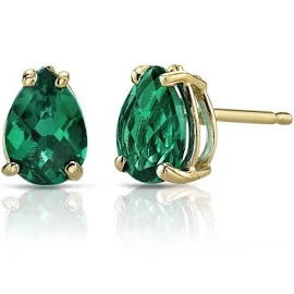 Emerald Demure Simplicity Stud Earrings in 9ct Gold