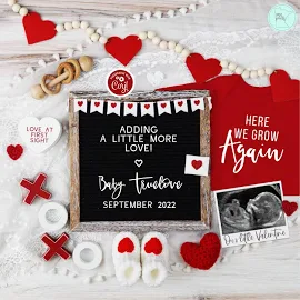 Valentine's Day Pregnancy Announcement Digital, Editable Baby #2 or #3 etc, Second Baby Announcement, Social Media Baby Reveal Announcement