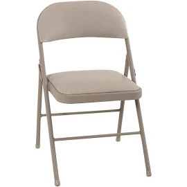 Cosco Antique Linen Folding Chair, Steel Vinyl - 4 pack