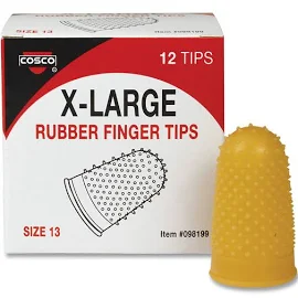 Cosco Fingertip Pads, Size 13, Extra Large, Amber, 12/Pack