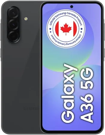 Samsung Galaxy A36 (Unlocked, CAD Version & Warranty) - Black, 256GB, 6.7" Super AMOLED FHD+ Display, Awesome Intelligence, 8GB RAM, 4K@30fps Video,