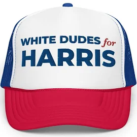 White Dudes For Harris Trucker Hat Kamala Harris 2024 President