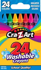 Cra-Z-Art Washable Crayons, Assorted, 24/Pack