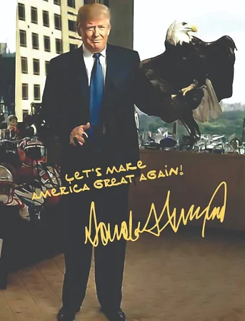 President Donald Trump 8.5x11 Signed Photo American Bald Eagle Poster